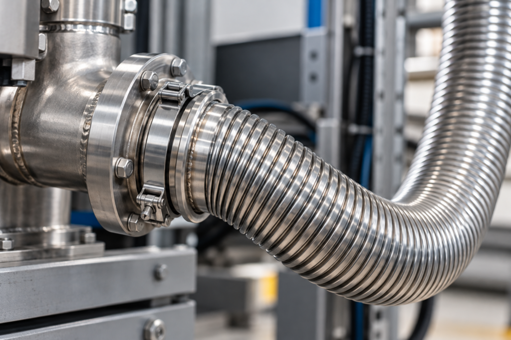 Richtige Montage eines flexiblen Metallschlauchs